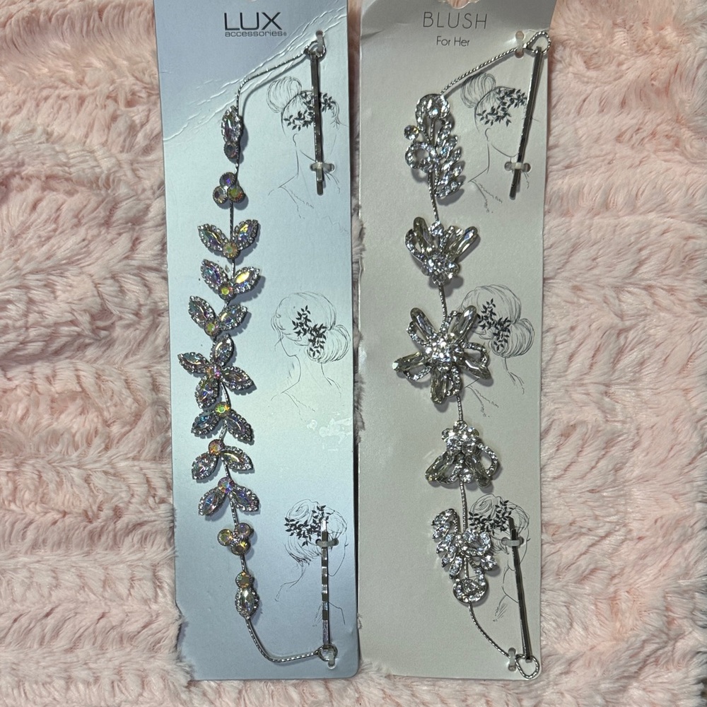 Lux Iridescent and Silver Floral Hair Accessories